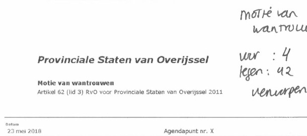 motie van wantrouwen